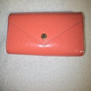 Coral Patent Envelope-Style Women's Wallet